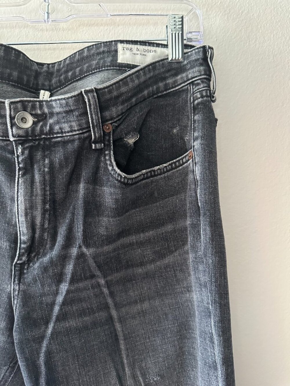 Women's Rag and Bone 'Dre' Boyfriend Jean - Low Rise - Washed Black Size 31 -EUC - Picture 3 of 7